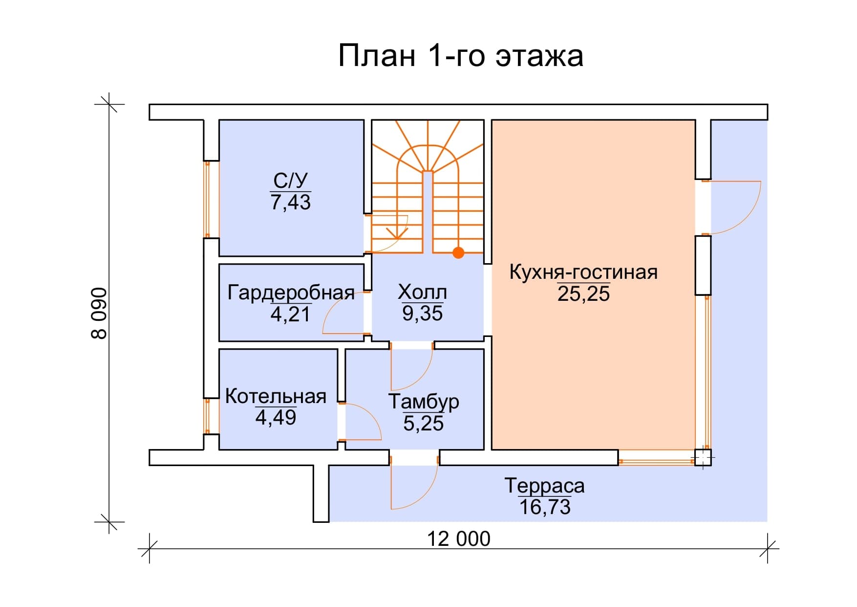 Дом ГК 137.02: план 1 этажа