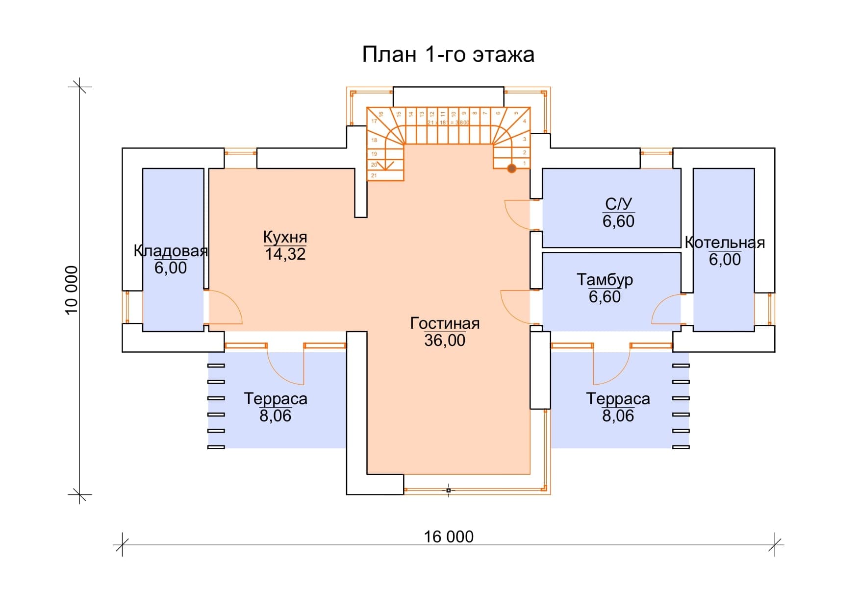 Дом ГК 178.02: план 1 этажа